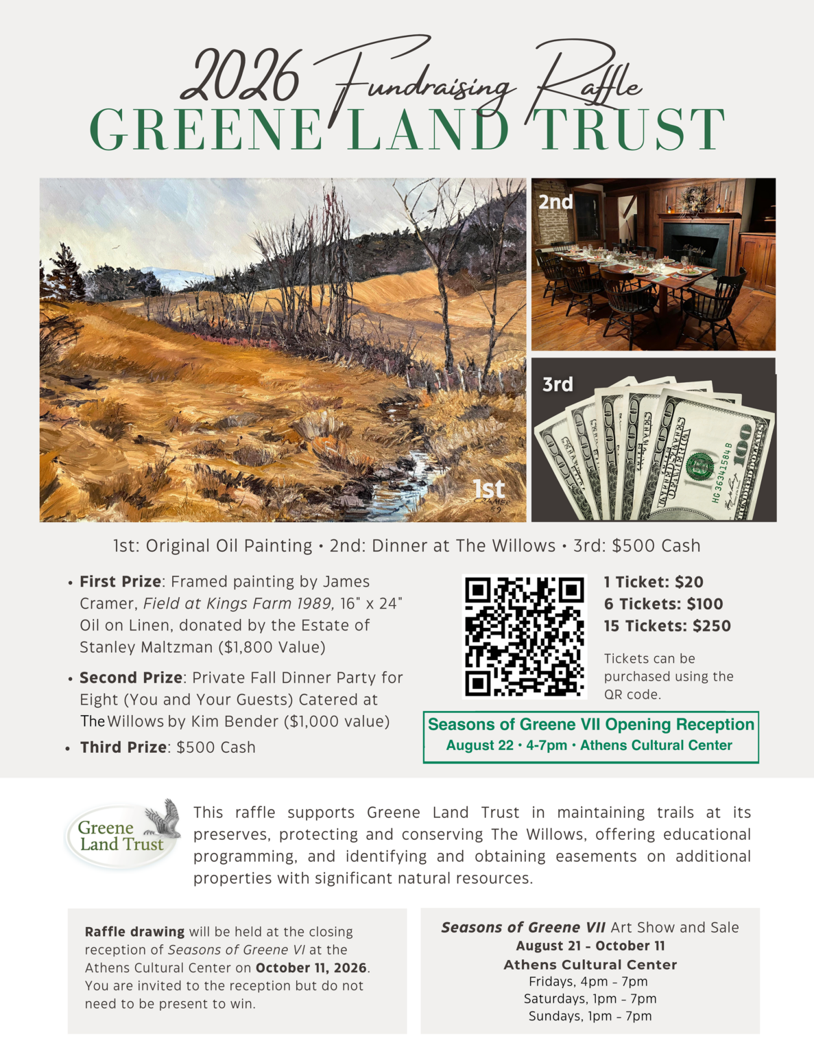 Land Raffles Season’s of Greene VII Raffle – Greene Land Trust